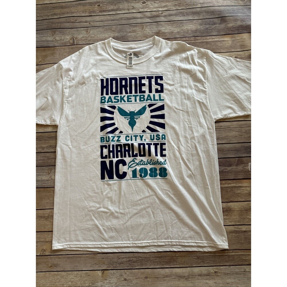 NEW Enemy Ink Charlotte Hornets t shirt XL White Buzz City Basketball Exclusive
